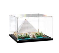 Acrylic Display Case for L*e-go 21058 Great Pyramid of Giza Building Set,Clear Display Case, Dust-Proof Display Case Compatible with L*e-go 21058 (Only Display Case) (Black,3mm)