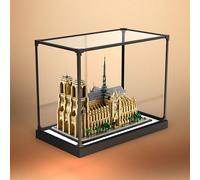 Acrylic Display Case for L*e-go Notre Dame de Paris 21061 for L*e-go Display Case for Models Figures Assemble Dustproof Thickened Clear Display Box Display Cabinet (Black)