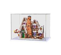Acrylic Display Case for Le-go 10267 Compatible for Creator Expert Gingerbread House Toy Transparent Display Box Gift(Display Case Only, Without Model) (White Bottom)