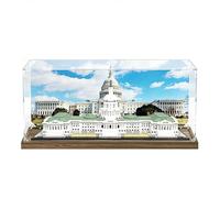Acrylic Display Case for LE*GO 21030 United States Capitol Building-Acrylic Display Case / Transparent Protective Cover / Dustproof Storage Box，Wood-3mm