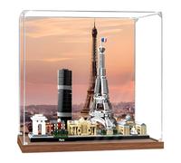 Acrylic Display Case for Le-Go 21044 Paris Skyline Model,Dustproof Box,Storage Box,Collection showcase,Size:30*15*25cm(Only Box) (Background B)