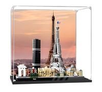 Acrylic Display Case for Le-Go 21044 Paris Skyline Model,Dustproof Box,Storage Box,Collection showcase,Size:30*15*25cm(Only Box) (Background A)