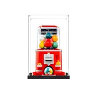 Acrylic Display Case for Le-go 21358 Minifigure Vending Machine Model, Clear showcase, Dustproof Storage Box, 20x25x30cm(Only Display Box) (black base-2mm)