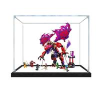 Acrylic Display Case for Le-go 71832 Chaos Fierce Dragon Lei Ya'er Model, Dustproof Display Box (display box only) (StyleC 2mm)