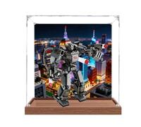 Acrylic Display Case for Le-go 76277 War Machine Armour Model, Dustproof Display Box (display box only) (StyleB Background 3mm)