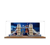 Acrylic Display Case for Lego 10214 London Bridge Twin Bridges Building Set, Clear Display Box, Dustproof Display Case Compatible with Lego 10214(Display Box Only) (Background Wood Base A)