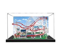 Acrylic Display case for Lego 10261 Large Roller Coaster - dustproof with uv Protection,Custom Fit for Lego 10261 Model - Collector's Edition (Model not Included) (Background (Black Base))