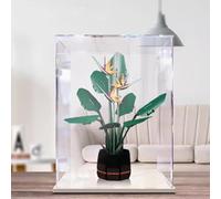 Acrylic Display case, for Lego 10289 Bird of Paradise Bonsai Model ，Dustproof Transparent Collections Display Case. (Display Box only) (White Base)