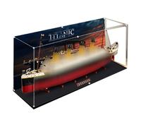 Acrylic Display Case for Lego 10294 Titanic Building Set, Dustproof Transparent Box - Only Display Case, Display Box Compatible with Lego 10294 (Back Spray (Base B))