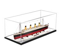 Acrylic Display Case for Lego 10294 Titanic Model, Dustproof Transparent Display Case, Model Collection Display Case (Model not Included) (3mm Mirror Base)