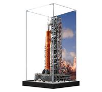 Acrylic Display Case for Lego 10341 Space Launch System Rocket Model, 3mm Dustproof Display Box, Display Case Compatible with Lego 10341 (Model Not Included) (Background Build A)