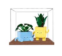 Acrylic Display case for Lego 10349 Happy Bonsai - dustproof with uv Protection,Custom Fit for Lego 10349 Model - Collector's Edition (Model not Included) (Wooden Base (3mm))