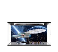 Acrylic Display Case for Lego 10356 Federation Starship Enterprise Model, 3mm Dustproof Display Box, Display Case Compatible with Lego 10356(Model Not Included) (Background A)