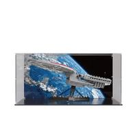 Acrylic Display Case for Lego 10356 Star Trek Enterprise Building Set, Clear Display Box, Dust-Proof Display Case Compatible with Lego 10356 (Model Not Included) (Background 3MM B)