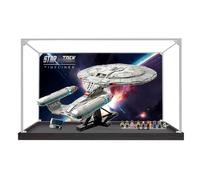 Acrylic Display Case for Lego 10356 Star Trek Federation Starship, Dustproof Box, Storage Box, Transparent Box, Display Box Compatible with 10356 (Box Only) (Black Base Background B)