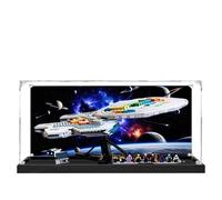 Acrylic Display Case for Lego 10356 Star Trek Federation Starship Enterprise Model, 3mm Dustproof Display Box, Display Case Compatible with Lego 10356(Model Not Included) (Background Black Base A)