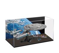 Acrylic Display Case for Lego 10356 Star Trek Starship Enterprise Building Set, Dustproof Transparent Box - Only Display Case, Display Box Compatible with Lego 10356 (Back Spray B)