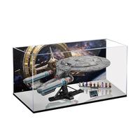 Acrylic Display Case for Lego 10356 Star Trek Starship Enterprise Building Set, Dustproof Transparent Box - Only Display Case, Display Box Compatible with Lego 10356 (Back Spray+Mirror A)