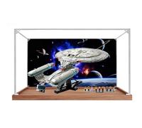 Acrylic Display Case for Lego 10356 Star Trek: The Enterprise, Dustproof Box, Storage Box, Transparent Box, Display Box Compatible with 10356 (Box Only) (Background B)