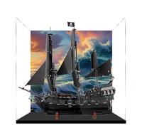 Acrylic Display Case for Lego 10365 Black Pearl Pirate Ship Building Set, Dustproof Transparent Box - Only Display Case, Display Box Compatible with Lego 10365 (Back spray 3MM A)