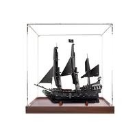 Acrylic Display Case for Lego 10365 Captain Jack's Black Pearl Model, 3mm Dustproof Display Box, Display Case Compatible with Lego 10365 (Model Not Included) (Transparent 3MM Wooden Base)