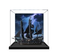 Acrylic Display Case for Lego 10365 Captain Jack's Black Pearl Model, 3mm Dustproof Display Box, Display Case Compatible with Lego 10365 (Model Not Included) (Background 3MM A)