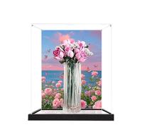 Acrylic Display Case for Lego 10374 Rose Bouquet Model, 3mm Dustproof Display Box, Display Case Compatible with Lego 10374 (Model Not Included) (Background 3MM+Mirror B)