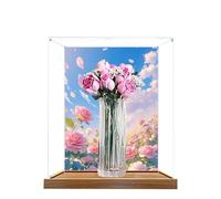 Acrylic Display Case for Lego 10374 Rose Bouquet Model, 3mm Dustproof Display Box, Display Case Compatible with Lego 10374 (Model Not Included) (Background 3MM C)