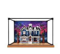 Acrylic Display Case for Lego 11370 Stranger Things Creel House Building Set, Clear Display Box, Dust-Proof Display Case Compatible with Lego 11370 (Model Not Included) (Background Wood Base)