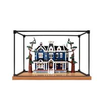 Acrylic Display Case for Lego 11370 Stranger Things Creel House Building Set, Clear Display Box, Dust-Proof Display Case Compatible with Lego 11370 (Model Not Included) (Alloy Frame Wood Base)