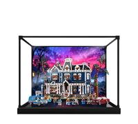Acrylic Display Case for Lego 11370 Stranger Things Creel House Model, 3mm Dustproof Display Box, Display Case Compatible with Lego 11370(Model Not Included) (Background Alloy Frame)