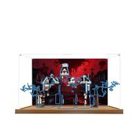 Acrylic Display Case for Lego 11370 Stranger Things: The Creel House Model, 3mm Dustproof Display Box, Display Case Compatible with Lego 11370(Model Not Included) (Background Wood Base A)
