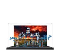 Acrylic Display Case for Lego 11370 Stranger Things: The Creel House Model, 3mm Dustproof Display Box, Display Case Compatible with Lego 11370(Model Not Included) (Background Black Base D)