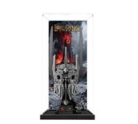 Acrylic Display Case for Lego 11373 The Lord of The Rings: Sauron's Helmet Model, 3mm Dustproof Display Box, Display Case Compatible with Lego 11373(Model Not Included) (Background Black Base A)
