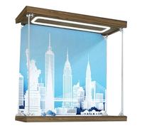 Acrylic Display Case for Lego 21028 New York Architecture Model, 3mm Dustproof Display Box, Display Case Compatible with Lego 21028 (Model Not Included) (Background 3MM C)