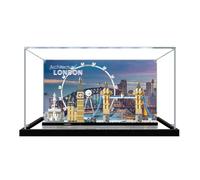 Acrylic Display Case for Lego 21034 London Skyline Building Set, Dustproof Transparent Box - Only Display Case, Display Box Compatible with Lego 21034 (Back Spray B)