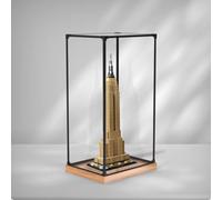 Acrylic Display Case for Lego 21046 Empire State Building Model, Dustproof Display Box (display box only) (Wooden base)