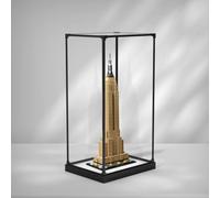 Acrylic Display Case for Lego 21046 Empire State Building Model, Dustproof Display Box (display box only) (Black base)