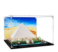 Acrylic Display Case for Lego 21058 Great Pyramid of Giza Building Set,Clear Display Case, Dust-Proof Display Case Compatible with Lego 21058 (Only Display Case) (Black Base)