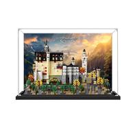 Acrylic Display Case for Lego 21063 Neuschwanstein Castle Building Set, Dustproof Transparent Box - Only Display Case, Display Box Compatible with Lego 21063 (Back Spray A)