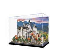 Acrylic Display Case for Lego 21063 Neuschwanstein Castle Building Set, Dustproof Transparent Box - Only Display Case, Display Box Compatible with Lego 21063 (Back spray 3MM A)