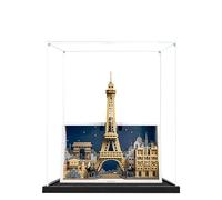 Acrylic Display Case for Lego 21064 Paris - City of Love Model, 3mm Dustproof Display Box, Display Case Compatible with Lego 21064(Model Not Included) (Black Base 3MM)