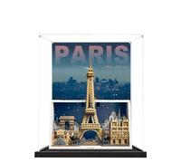 Acrylic Display Case for Lego 21064 Paris - City of Love Model, 3mm Dustproof Display Box, Display Case Compatible with Lego 21064(Model Not Included) (Background Black Base A)