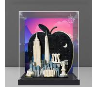 Acrylic Display Case for Lego 21066 Big Apple Skyline Model, 3mm Dustproof Display Box, Display Case Compatible with Lego 21066 (Model Not Included) (background A)