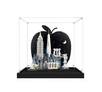 Acrylic Display Case for Lego 21066 New York City: The Big Apple Skyline Building Set, Dustproof Transparent Box - Only Display Case, Display Box Compatible with Lego 21066 (Base A + 2mm)