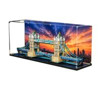 Acrylic Display Case for Lego 21067 London Bridge Model, 3mm Dustproof (Background B)