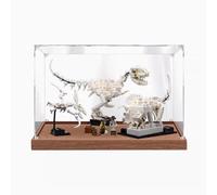 Acrylic Display case for Lego 21320 Dinosaur Fossil - dustproof with uv Protection,Custom Fit for Lego 21320 Model - Collector's Edition (Model not Included) (Wooden Base + 3mm)
