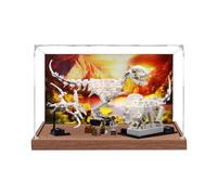 Acrylic Display case for Lego 21320 Dinosaur Fossil - dustproof with uv Protection,Custom Fit for Lego 21320 Model - Collector's Edition (Model not Included) (Background + Wooden Base)