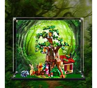 Acrylic Display Case for LEGO 21326 Win*nie The Pooh, 37x27x32cm Dustproof Box (Model Not Included) (Background spray painting model-A)