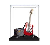 Acrylic Display case for Lego 21329 Guitar - dustproof with uv Protection,Custom Fit for Lego 21329 Model - Collector's Edition(Model not Included) (Black Base + 2mm)
